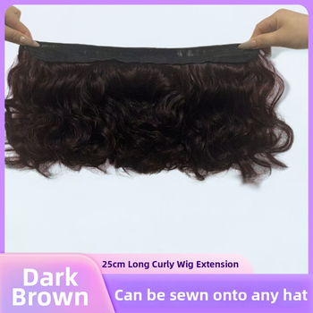 Accesoriu pentru perucă compatibil cu pălărie, segment de volum pentru perucă, fibră rezistentă la temperatură, pentru femei; model: perucă buclată; nu poate fi vopsită sau tratată permanent.