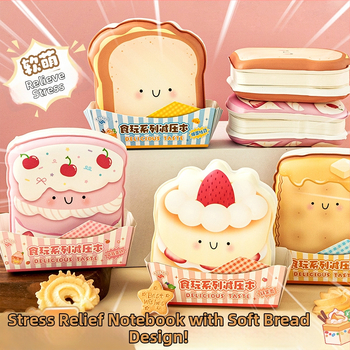 Yanshe Notebook creativ de stres cu desene animate, design drăguț cu inimă și formă specială; ambalaje 16/64/128