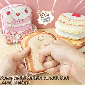Yanshe Notebook creativ de stres cu desene animate, design drăguț cu inimă și formă specială; ambalaje 16/64/128