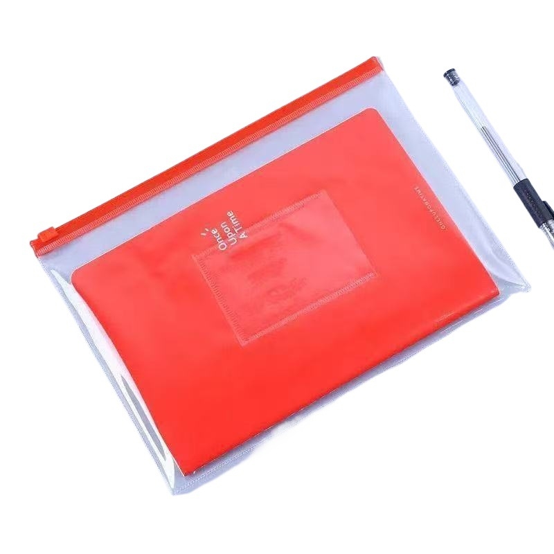 Set de 100 pungi transparente din PVC cu închidere etanșă pentru documente