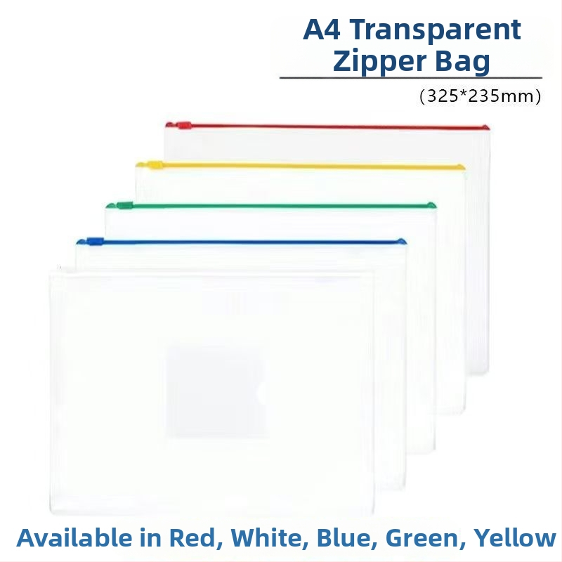 Set de 100 pungi transparente din PVC cu închidere etanșă pentru documente