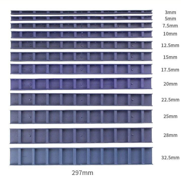 100 benzi de legare a documentelor, benzi de margine cu 10 găuri, plastic, grosime 5 mm