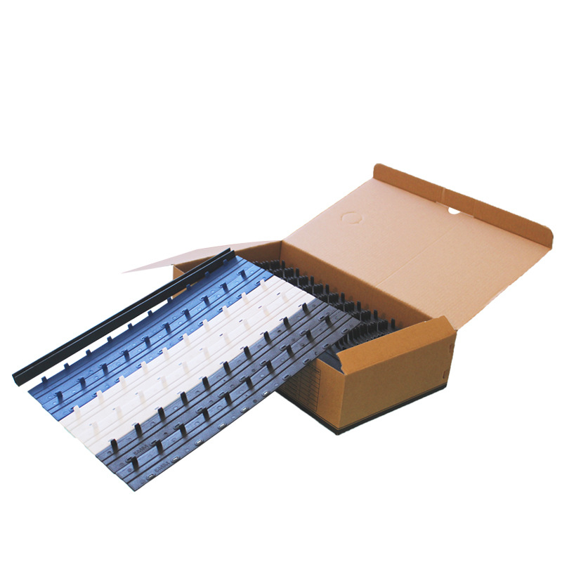 100 benzi de legare a documentelor, benzi de margine cu 10 găuri, plastic, grosime 5 mm