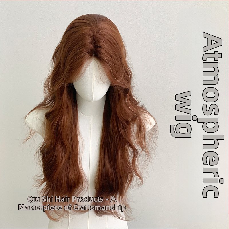 Perucă pentru femei, păr lung și buclat, cu despărțire la mijloc, fibre rezistente la temperatură, model G108