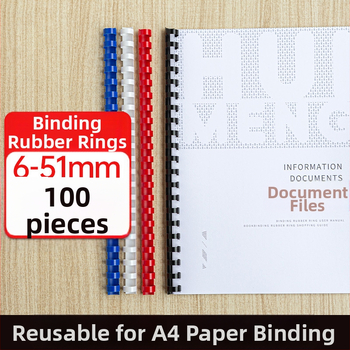 Inel de legare din plastic, 21 găuri, set de 100 buc., marca Book Office