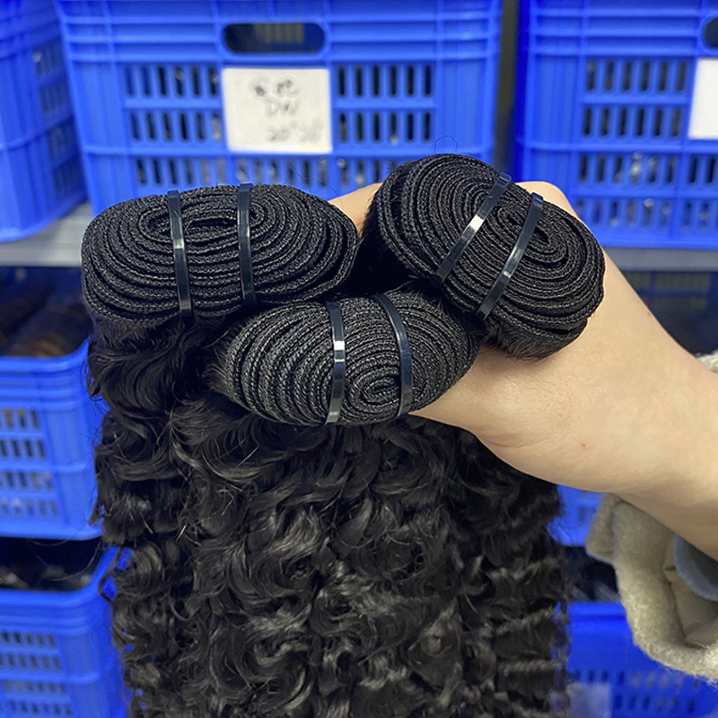 Perucă lungă bucle naturale din păr uman real, cusută manual, poate fi vopsită, stil exotic, origine Shandong