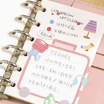 Bloc de notițe din hârtie, formă de cărămidă, 100 foi, fără adeziv, ambalaj de bază, desene drăguțe cu dopamină despre viața mea