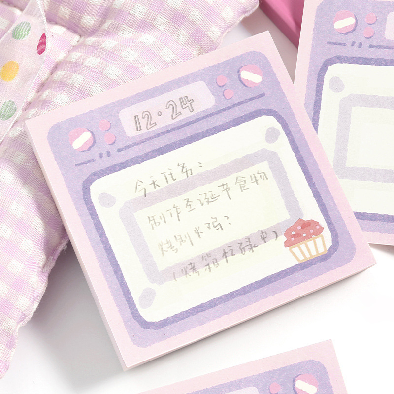 Bloc de notițe din hârtie, formă de cărămidă, 100 foi, fără adeziv, ambalaj de bază, desene drăguțe cu dopamină despre viața mea