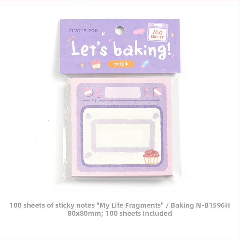 Bloc de notițe din hârtie, formă de cărămidă, 100 foi, fără adeziv, ambalaj de bază, desene drăguțe cu dopamină despre viața mea