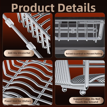 Raft de bucătărie din oțel inoxidabil, montat pe perete – suport de scurgere pentru vase, fructe și legume, fără montaj