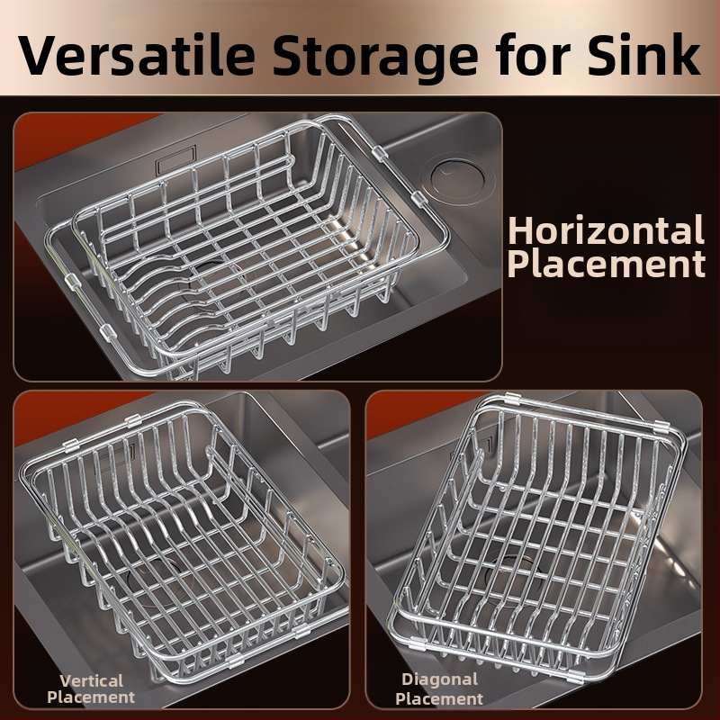 Raft de bucătărie din oțel inoxidabil, montat pe perete – suport de scurgere pentru vase, fructe și legume, fără montaj