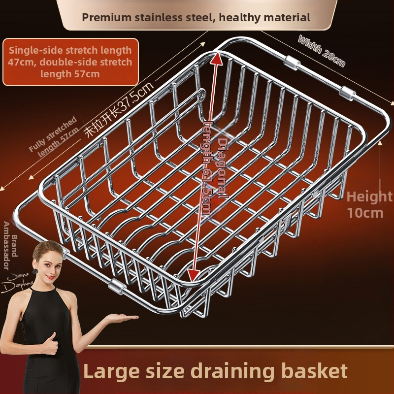 Raft de bucătărie din oțel inoxidabil, montat pe perete – suport de scurgere pentru vase, fructe și legume, fără montaj