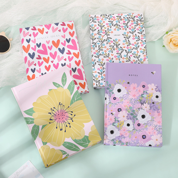 Caiet cu copertă dură închisă — Copertă din hârtie, hârtie 100 g, din pulpă brută de lemn, 1–50 de pagini, stil drăguț japonez/coreean