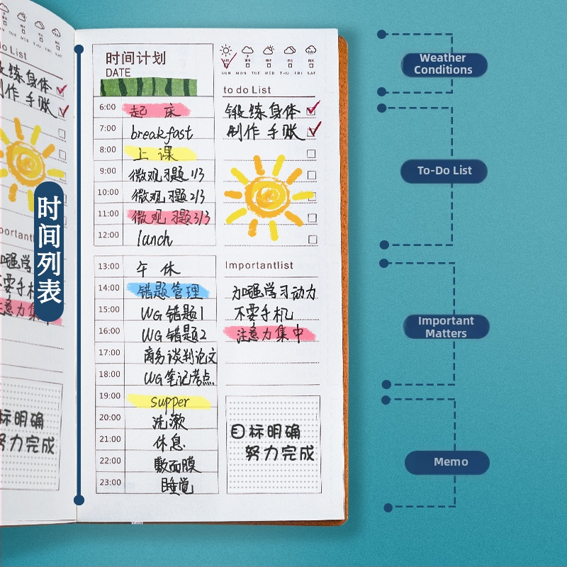 Zhengcai 4320 carnet de notițe cu copertă din piele artificială, legare lipită, Daolin hârtie 80gsm, 100 pagini