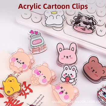 Clip acrilic pentru agendă, dublufață, accesorii desen animate pentru planer