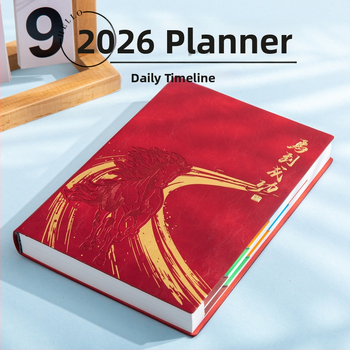 Kaiyue carnet de afaceri cu legare cusută, hârtie Dowling, 80 g, 300–400 pagini, calendar pentru 2026, Anul Calului