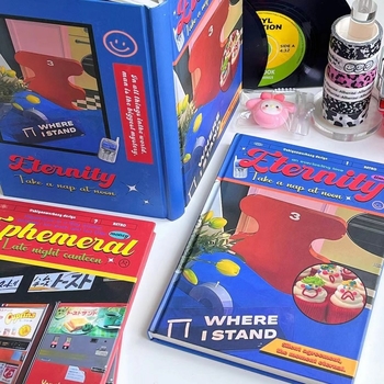 Jurnal Supremacy – Legare cu adeziv, stil retro nostalgic, 80 de pagini, hârtie 100 g din pulpă brută de lemn