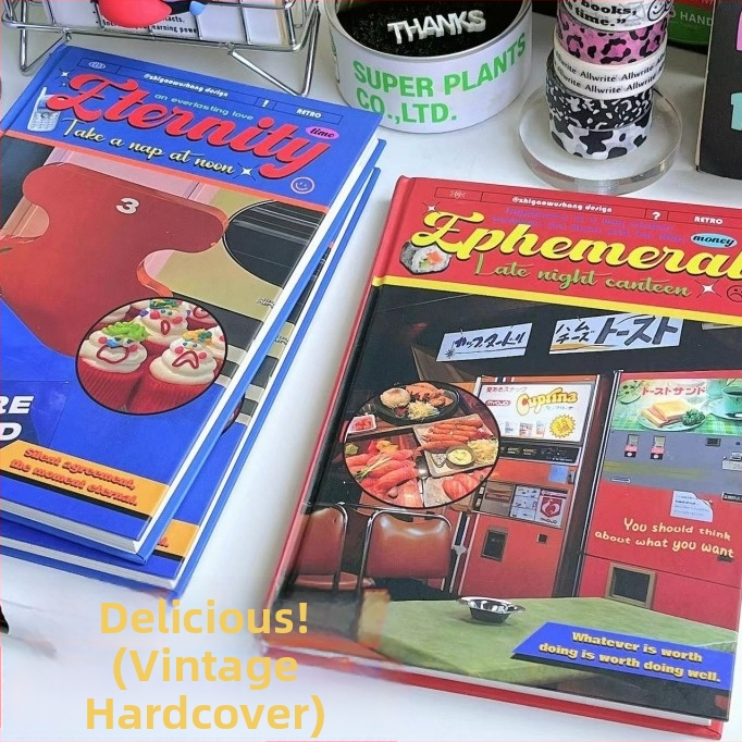 Jurnal Supremacy – Legare cu adeziv, stil retro nostalgic, 80 de pagini, hârtie 100 g din pulpă brută de lemn