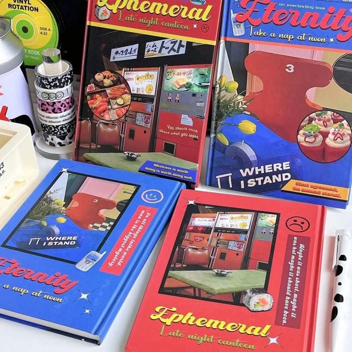Jurnal Supremacy – Legare cu adeziv, stil retro nostalgic, 80 de pagini, hârtie 100 g din pulpă brută de lemn