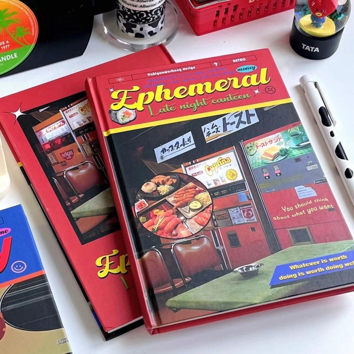 Jurnal Supremacy – Legare cu adeziv, stil retro nostalgic, 80 de pagini, hârtie 100 g din pulpă brută de lemn