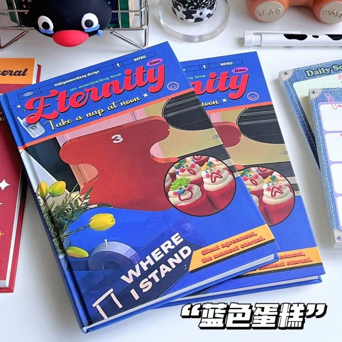 Jurnal Supremacy – Legare cu adeziv, stil retro nostalgic, 80 de pagini, hârtie 100 g din pulpă brută de lemn