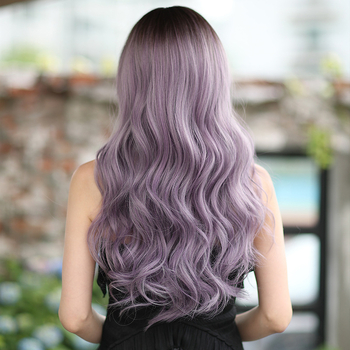 Perucă Queen of Seven Streets — păr lung buclat, fibre sintetice rezistente la temperatură, stil coreean, model C-0375, vopsire fără căldură