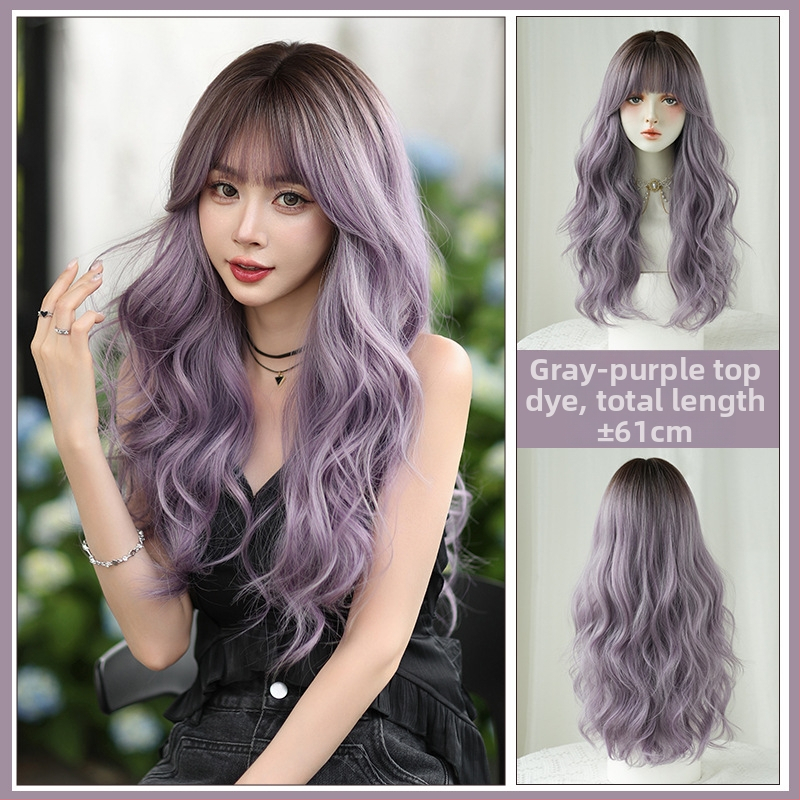 Perucă Queen of Seven Streets — păr lung buclat, fibre sintetice rezistente la temperatură, stil coreean, model C-0375, vopsire fără căldură