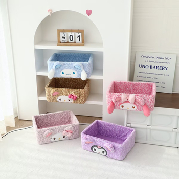 Organizator de birou din pluș, în stil japonez, pentru cosmetice, bijuterii și alte obiecte mici