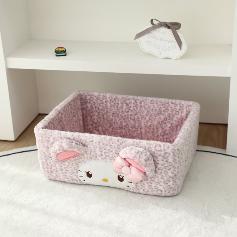 Organizator de birou din pluș, în stil japonez, pentru cosmetice, bijuterii și alte obiecte mici