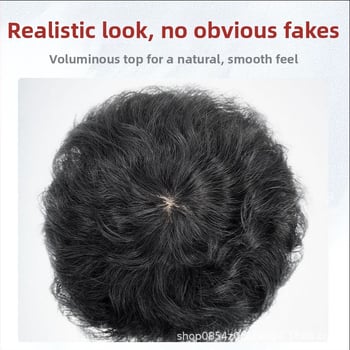 Perucă pentru femei, păr natural uman, scurt bucle, aspect natural, breton drept sau înclinat