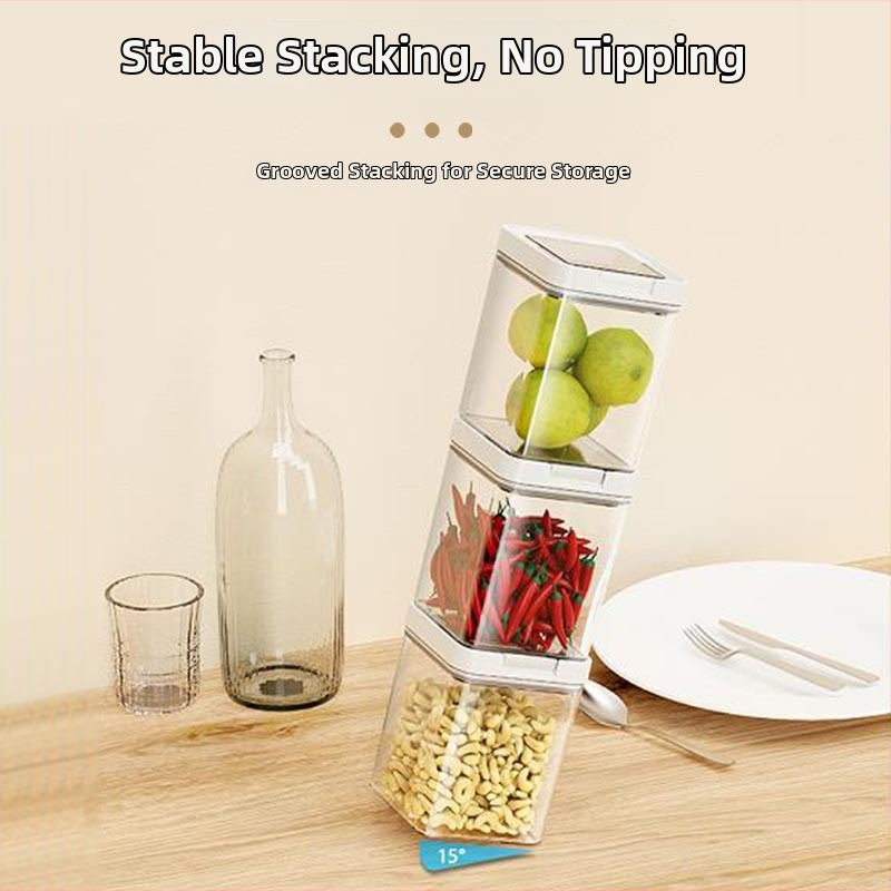 Borcan de depozitare – Plastic, sigilat, rezistent la umezeală, transparent, alimentare