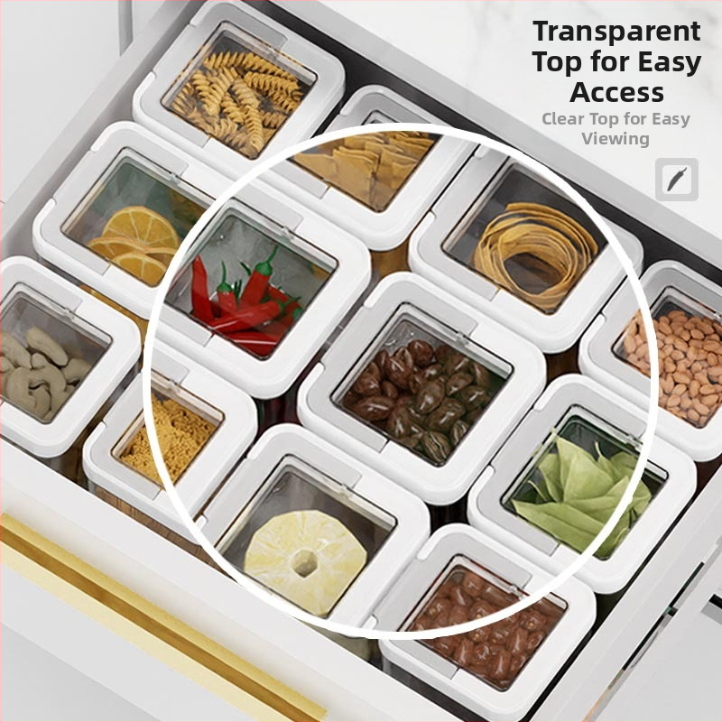 Borcan de depozitare – Plastic, sigilat, rezistent la umezeală, transparent, alimentare