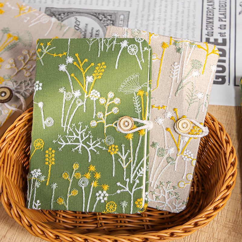 Caiet cu copertă din material textil, legare cu sârmă, Dowling hârtie, 98 gsm, 200-300 pagini, stil creativ