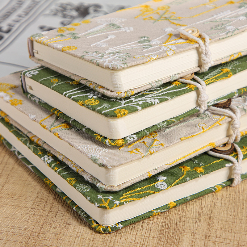 Caiet cu copertă din material textil, legare cu sârmă, Dowling hârtie, 98 gsm, 200-300 pagini, stil creativ