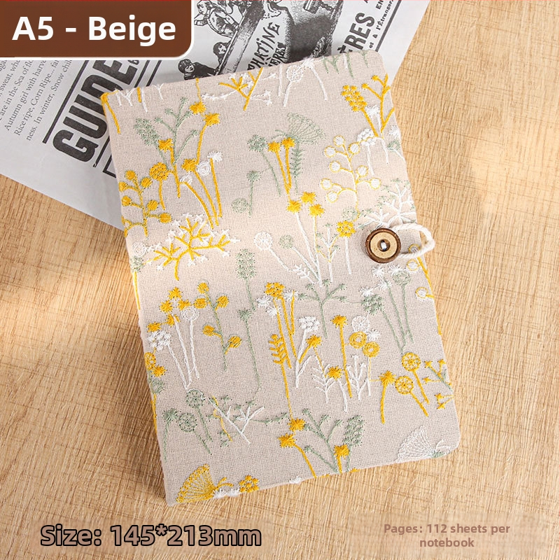 Caiet cu copertă din material textil, legare cu sârmă, Dowling hârtie, 98 gsm, 200-300 pagini, stil creativ