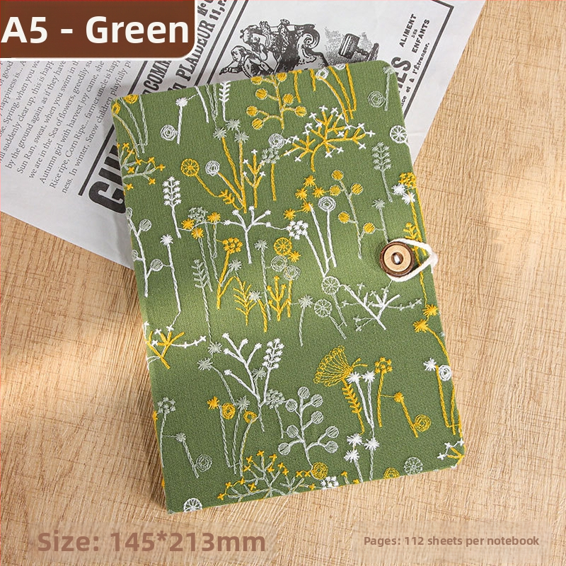 Caiet cu copertă din material textil, legare cu sârmă, Dowling hârtie, 98 gsm, 200-300 pagini, stil creativ