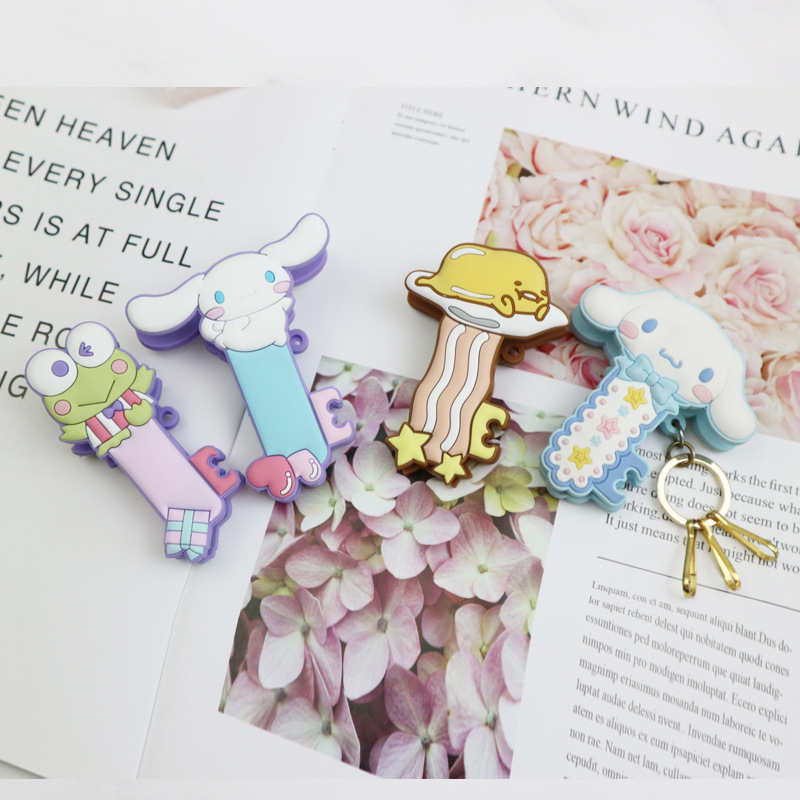 Breloc cu clip acrilic din PVC moale, design desen animat, ambalaj OPP separat, timp de probă de 7 zile