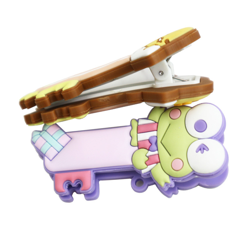 Breloc cu clip acrilic din PVC moale, design desen animat, ambalaj OPP separat, timp de probă de 7 zile