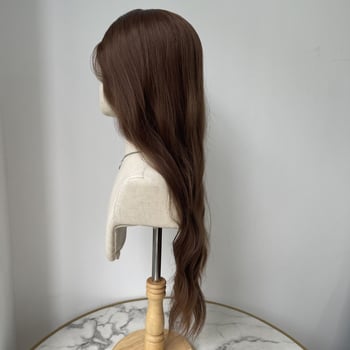 Perucă lungă buclată, bretonă în centru, fir mat Tanglong pentru temperaturi înalte, model Y-1601, stil coreean