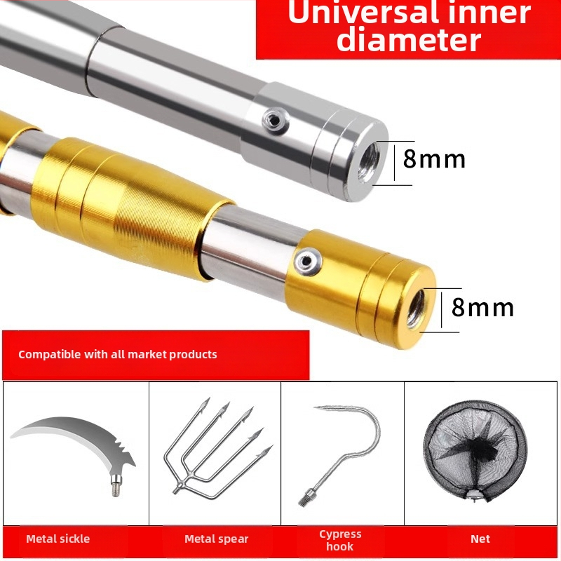 Tijă telescopică din oțel inoxidabil pentru cules fructe, cu secțiuni multiple