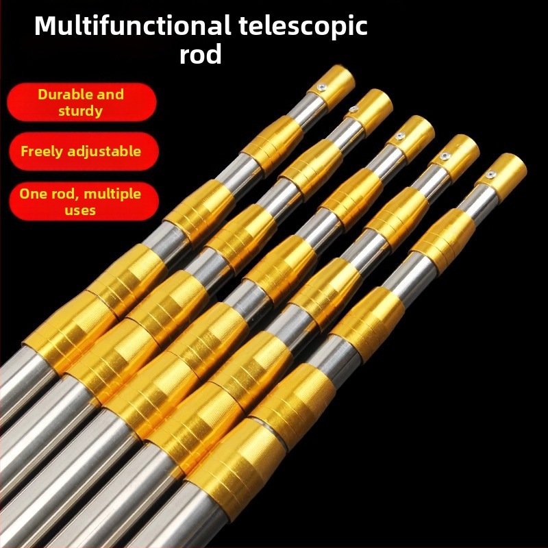 Tijă telescopică din oțel inoxidabil pentru cules fructe, cu secțiuni multiple