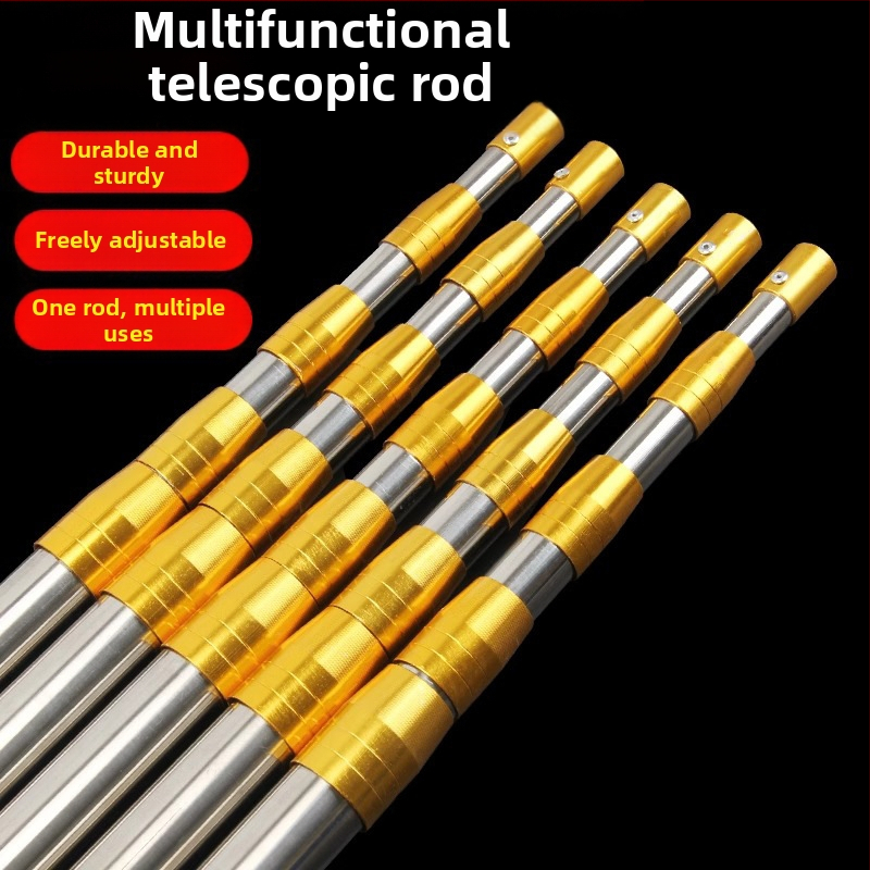 Tijă telescopică din oțel inoxidabil pentru cules fructe, cu secțiuni multiple