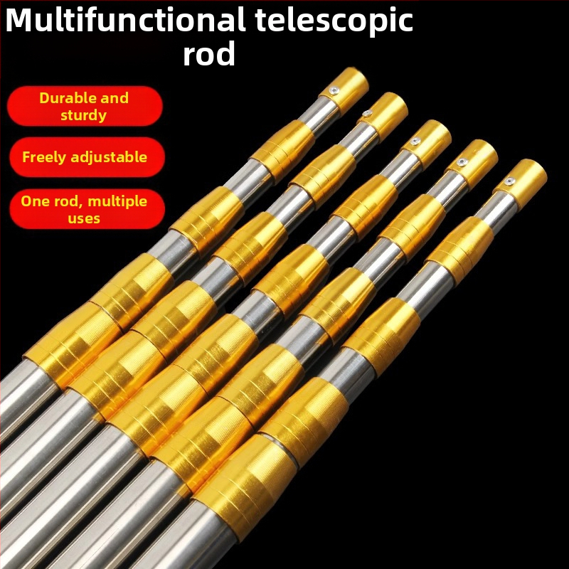 Tijă telescopică din oțel inoxidabil pentru cules fructe, cu secțiuni multiple
