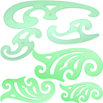 Golden Monkey set de 6 șabloane de desen — plastice, riglă pentru diagrame curbate, pentru ilustrații