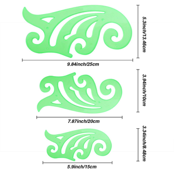 Golden Monkey set de 6 șabloane de desen — plastice, riglă pentru diagrame curbate, pentru ilustrații