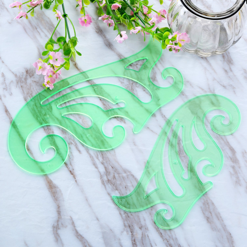 Golden Monkey set de 6 șabloane de desen — plastice, riglă pentru diagrame curbate, pentru ilustrații