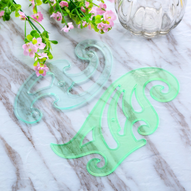 Golden Monkey set de 6 șabloane de desen — plastice, riglă pentru diagrame curbate, pentru ilustrații