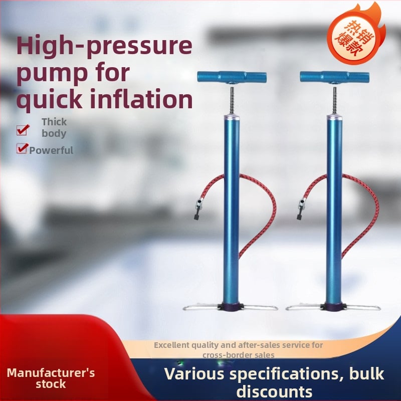 Sepas Pompa manuală pentru bicicletă – 0,8 MPa presiune înaltă, cu ac de aer, 3 în 1 pentru baschet, mașină și bicicletă, Personalizabilă