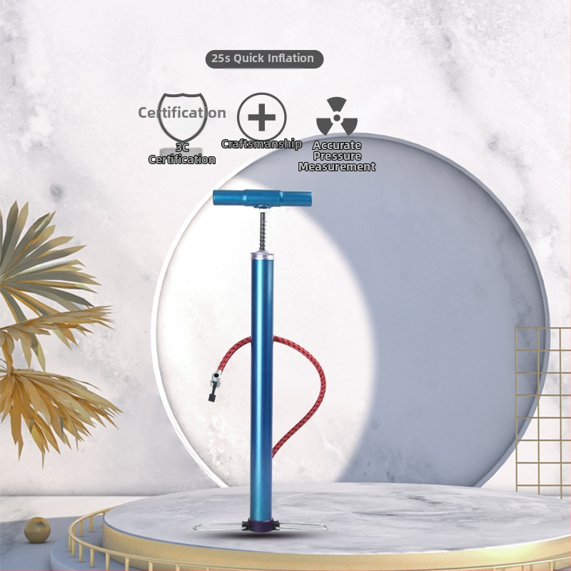 Sepas Pompa manuală pentru bicicletă – 0,8 MPa presiune înaltă, cu ac de aer, 3 în 1 pentru baschet, mașină și bicicletă, Personalizabilă
