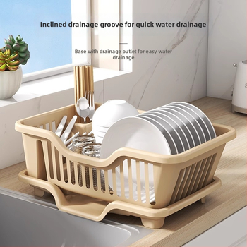 Suport de vase din plastic cu drenare pentru blat de bucătărie — Multifuncțional, Stil modern minimalist, pentru vase, farfurii și tacâmuri